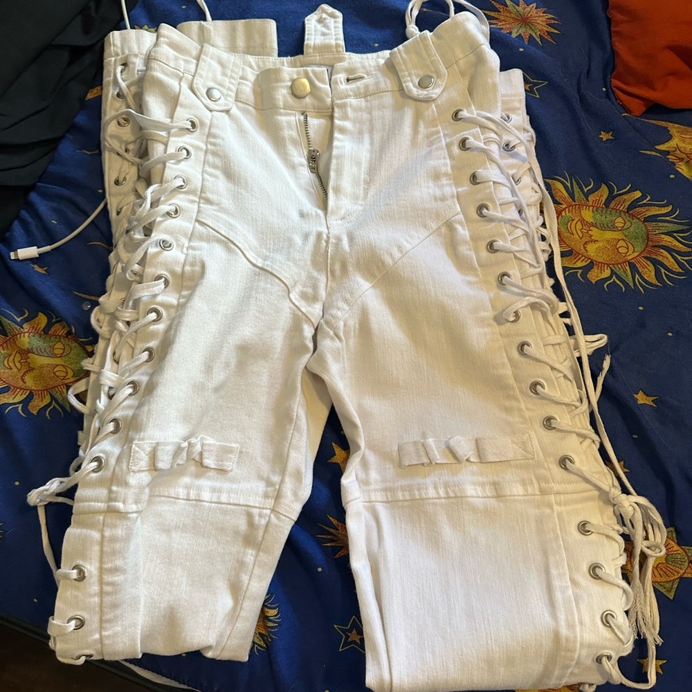 I am Gia jeans with ties